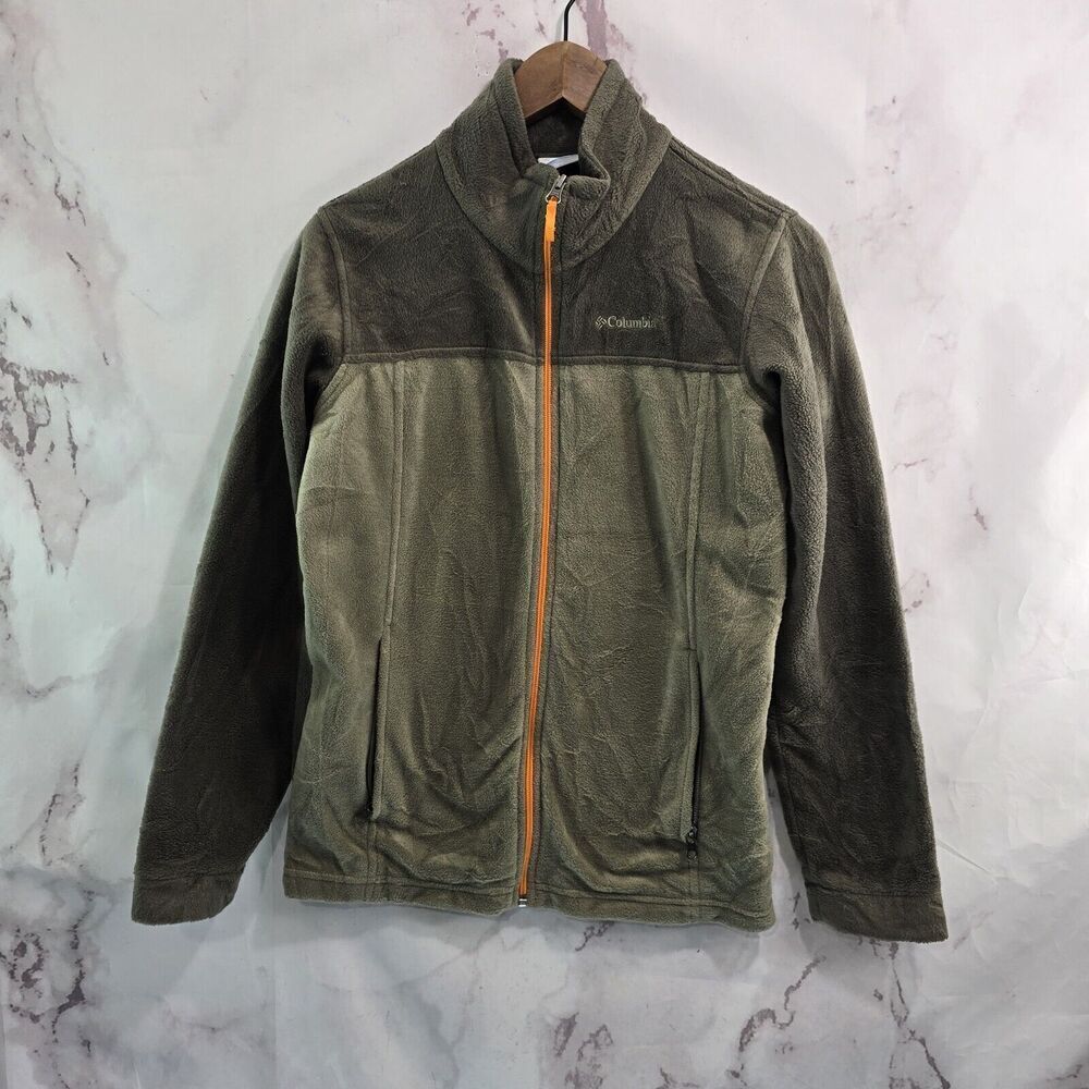 Columbia Jacket Boys Large 14 16 Green Orange Youth Fleece Steens Mountains II